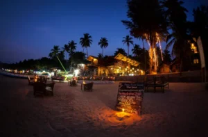 Romantic Beach Night Goa Restaurant Menu Candle Lighting Palolem India 69548327